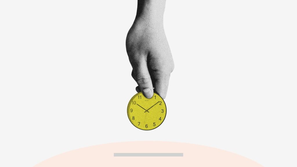 Tijd besparen ondernemers met minimalistische klok die tijdsdruk en efficiënt plannen symboliseert